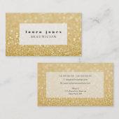 Gold Glitter Hair Stylist Mode Sjabloon Visitekaartje (Voorkant / Achterkant)