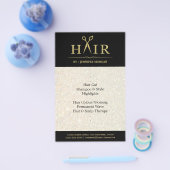 Gold Glitter Hair Stylist Salon Scissors Flyer (Enkel)
