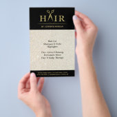 Gold Glitter Hair Stylist Salon Scissors Flyer (Hand)