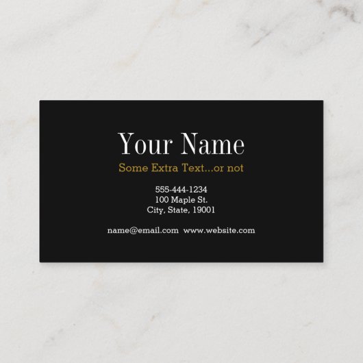 Gold Glitter Hairdresser Salon Black Visitekaartje (Achterkant)