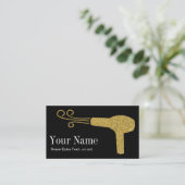Gold Glitter Hairdresser Salon Black Visitekaartje (Staand voorkant)