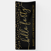 Gold Glitter Hallo 40e verjaardag Spandoek (Verticaal)