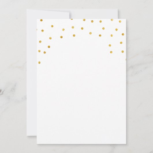 Gold Glitter Hallo Baby shower Invitation Kaart (Achterkant)