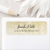 Gold Glitter Hand Script Elegant Moderne Sjabloon Etiket (Insitu)