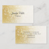Gold Glitter Handgeschreven Manuscript Elegant Mod Visitekaartje (Voorkant / Achterkant)