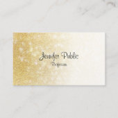 Gold Glitter Handgeschreven Manuscript Elegant Mod Visitekaartje (Voorkant)