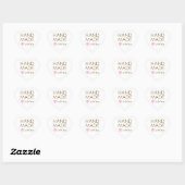 Gold Glitter Handmade with Love Hart Sticker (Vel)