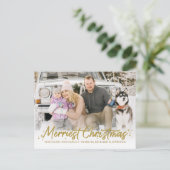 Gold Glitter Handwrite Foto voor het meest feestke Briefkaart (Staand voorkant)