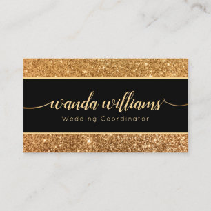 Gold Glitter Handwrite Visitekaartje voor de kalli