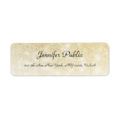 Gold Glitter Handwriting Script Elegant Sjabloon Etiket (Voorkant)