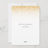 Gold glitter handwritten 40th birthday invitation feestdagenkaart (Achterkant)