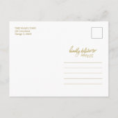 Gold Glitter Handwritter Photo Merry Kerstry Briefkaart (Achterkant)