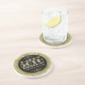 Gold Glitter Happy 50th Birthday Zandsteen Onderzetter (Zijkant)