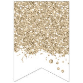 Gold Glitter Happy Birthday Celebration Wedding Vlaggetjes (Tweede vlag)