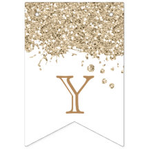 Gold Glitter Happy Birthday Celebration Wedding