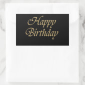 Gold Glitter Happy Birthday Rechthoekige Sticker (Tas)