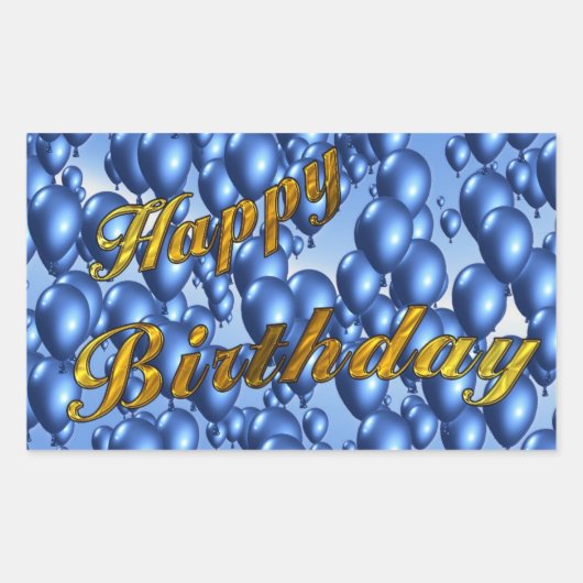 Gold Glitter Happy Birthday Rechthoekige Sticker (Voorkant)