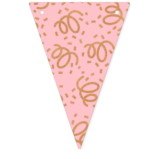 Gold Glitter Happy Birthday Vlaggetjes (Eerste vlag)