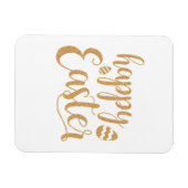 Gold Glitter Happy Easter Egg Magneet (Horizontaal)