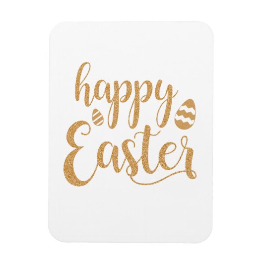 Gold Glitter Happy Easter Egg Magneet (Verticaal)