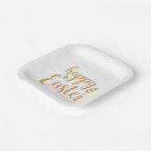 Gold Glitter Happy Easter Egg Papieren Bordje (Gebogen)