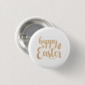 Gold Glitter Happy Easter Egg Ronde Button 3,2 Cm (Voorkant /achterkant)