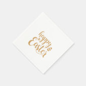 Gold Glitter Happy Easter Egg Servet (Hoek)