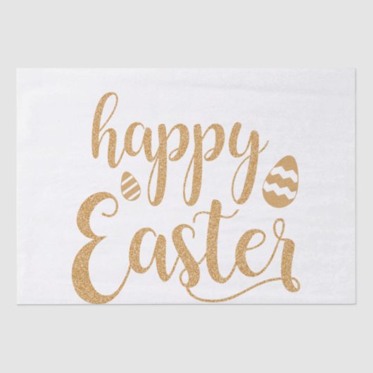 Gold Glitter Happy Easter Egg Tissuepapier (Voorkant)