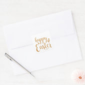 Gold Glitter Happy Easter Egg Vierkante Sticker (Envelop)