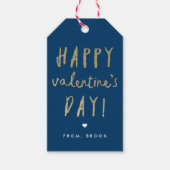 Gold Glitter Happy Valentijnsdag Cadeaulabel (Voorkant)