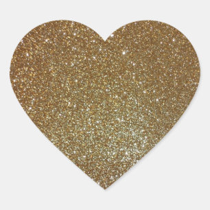 Gold Glitter Hart Sticker