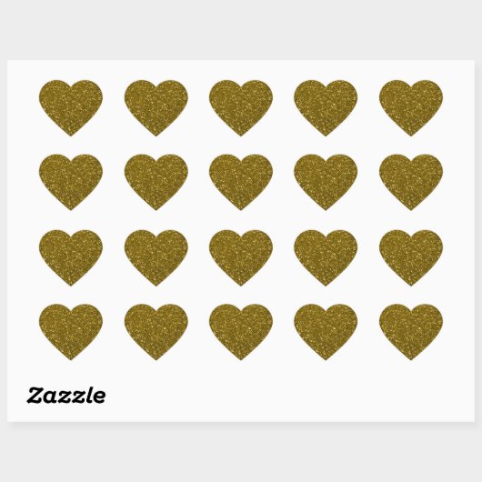 Gold Glitter Hart Sticker (Vel)