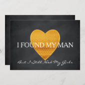 Gold glitter hart... zal je mijn bruidsmeisje zijn kaart (Voorkant / Achterkant)