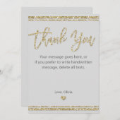 Gold Glitter - Hartelijk dank Kaart (Voorkant / Achterkant)