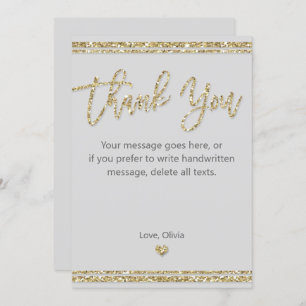 Gold Glitter - Hartelijk dank Kaart