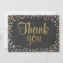Gold Glitter Hartelijk dank voor de kaart Confetti