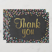Gold Glitter Hartelijk dank voor de kaart Confetti (Voorkant / Achterkant)