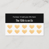 Gold Glitter Heart 10 Salon Punch Customer Loyalty (Achterkant)