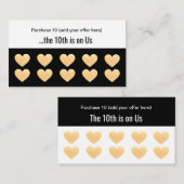 Gold Glitter Heart 10 Salon Punch Customer Loyalty (Voorkant / Achterkant)