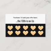 Gold Glitter Heart 10 Salon Punch Customer Loyalty (Voorkant)