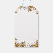 Gold Glitter Heart 15 Quinceincera Gift Label Cadeaulabel (Achterkant)