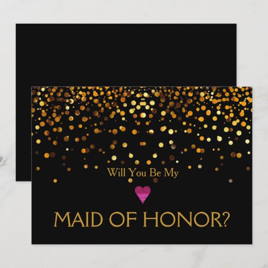 Gold Glitter Heart... ben je mijn erfgenaam. Kaart (Voorkant / Achterkant)