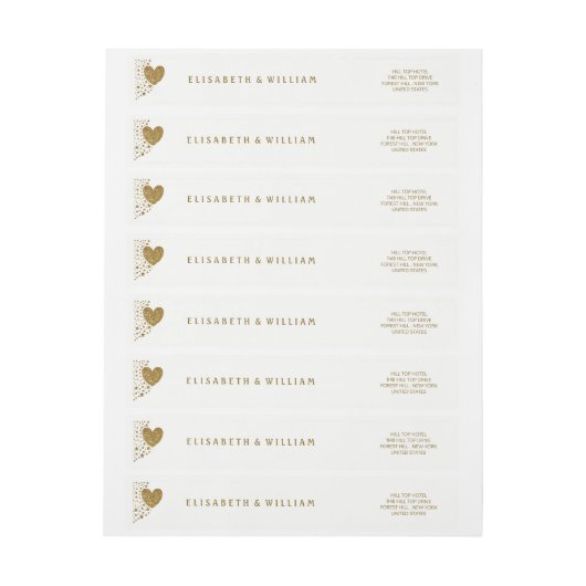 Gold Glitter Heart en Stars Wedding (Vel)