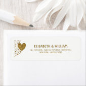 Gold Glitter Heart en Stars Wedding Etiket (Insitu)