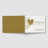 Gold Glitter Heart en Stars Wedding Gastenboek (Volledig)