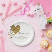 Gold Glitter Heart en Stars Wedding Papieren Bordje (Feest)
