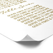 Gold Glitter Heart en Stars Wedding Poster (Hoek)