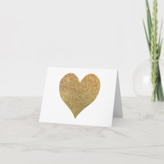 Gold Glitter Heart Hartelijk dank Bedankkaart