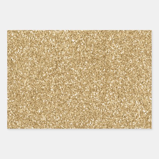 Gold Glitter Heart Inpakpapier Vel (Voorkant 3)