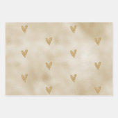 Gold Glitter Heart Inpakpapier Vel (Voorkant)